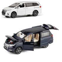 JK Model 1:32 Honda Odyssey Toyota Highlander 6 open door metal simulation car model toy