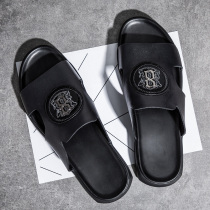 Haute slippers mens 2022 Summer fashion genuine leather outwear for a tug wave men outdoor casual cool drag mens sandals