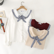 Shirt woman design feeling small crowd 2022 Spring and autumn new Korean version butterfly knot method Aging Foreign Air Long Sleeve Blouse