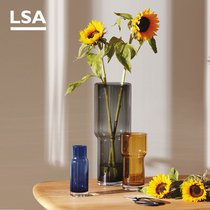 LSA imported handmade glass vase home hydroponic plant vase creative large transparent simple flower arrangement vase