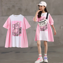 UK next sara childrens dress 2022 summer new Korean version of the Korean version of the girls child dress short sleeve T-shirt dress