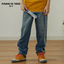 pomme Pong horse autumn new boy and girl classic casual design feel washed jeans AJB312440