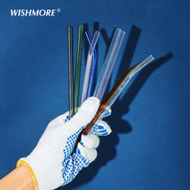 wishmore stained glass straw elbow cute coffee stirring rod high temperature design sense environmental protection drink juice