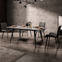 Italian light luxury rock board dining table and chair combination household small apartment modern simple rectangular marble dining table