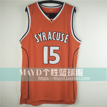 Customized No. 15 Anthony Syracuse University Jersey Melon High School retro basketball uniform American embroidered match suit