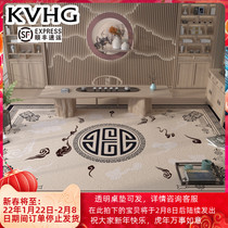 KVHG Chinese style living room tea table carpet Zen tea room carpet retro new Chinese home study large area mat
