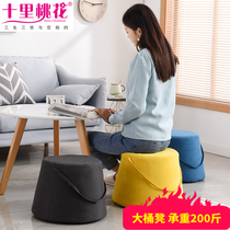 Linen futon stool Round fabric balcony Japanese Tatami bay window Yoga portable large pudding cushion