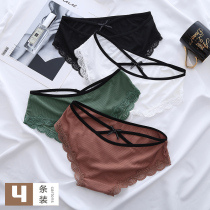 Breathable underpants female pure cotton stalls Antimicrobial lace Temptation Passion Lady Modale Teenage Girl No Marks Comfort Low Waist
