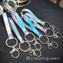 Dream Rainbow Color Ensemble Laser Light Key Buckle Pendant Lobster Buckle Accessories DIY Drop Glue Bag Hanging Cream Queen