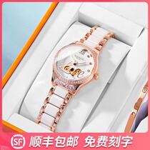 Gma Shi womens watch brand ceramic womens mechanical watch simple temperament fashion female famous brand