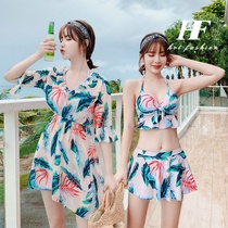 Swimsuit female fairy Fan Xiaoxiang wind conservative belly cover thin swimsuit female ins net red 2021 new summer
