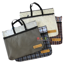 Giant door A4 dream three-layer grid portable zipper bag creative storage transparent packaging test paper supplement bag