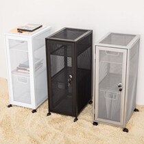 Wrought iron A4 lockable chest of drawers Three-layer file classification document cart Under the table removable data finishing storage rack