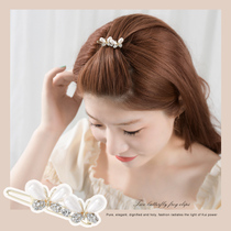 Hair clip half tie hair frog buckle female back head top clip Net red 2021 new hair card bangs side clip headgear