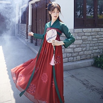 Student Affordable Hanfu (Lacquered) New Feminine Summer China Wind to Flap Chest Skirt Embroidered in Full Edition Full Edition
