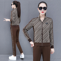 BBQ Sports Suit Womens Spring Autumn Season 2022 New Sashimi Slim Long Sleeve Big Code Casual Running Suit Two Sets