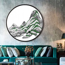 New Chinese-style porch decorative painting into the living room physical nails to attract money and water Zen landscape Chinese style round hanging