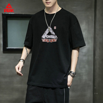 PEAK pick short sleeve T-shirt mens summer breathable half sleeve big triangle New loose casual round neck national tide top