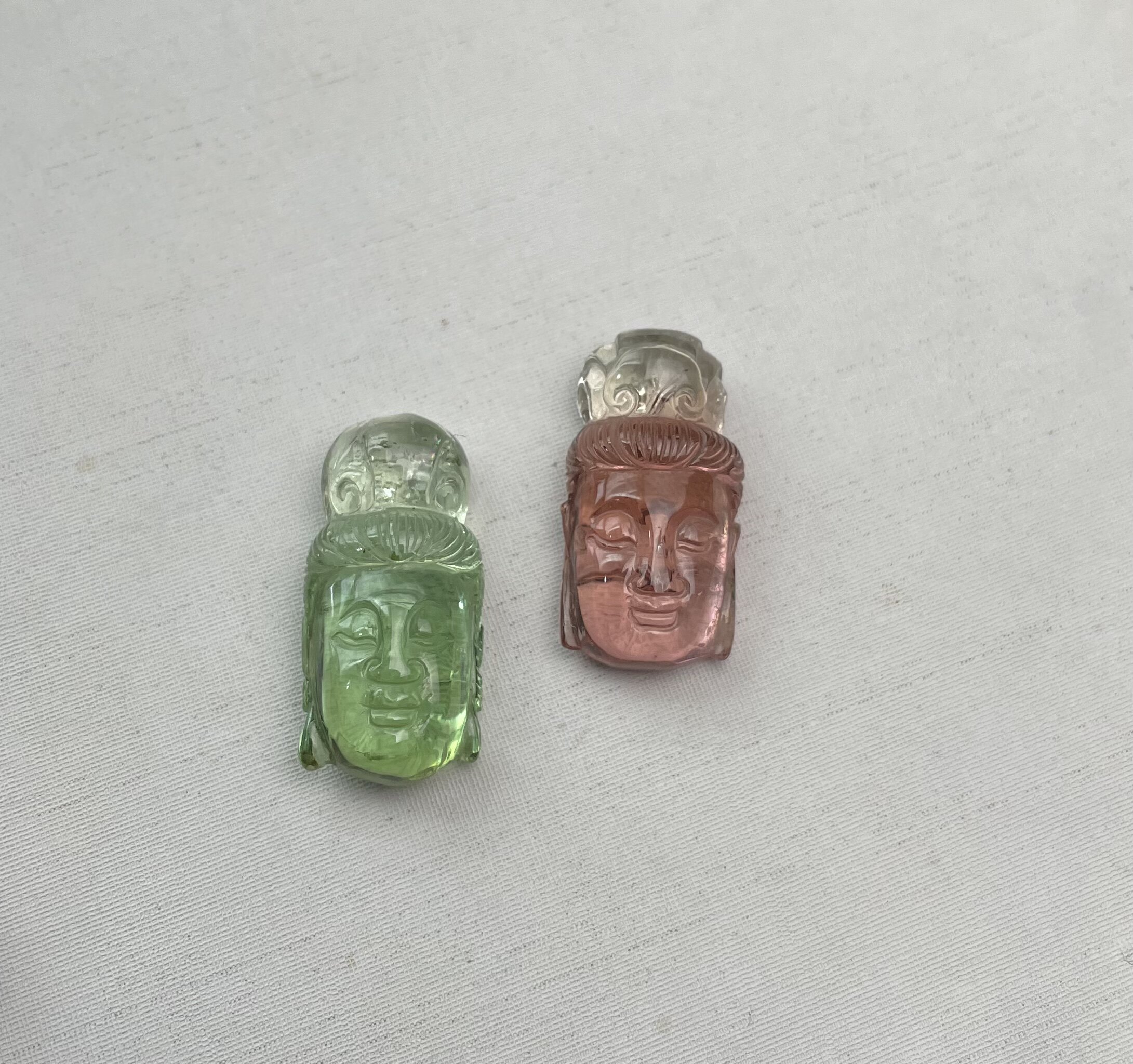 Xiao Xi jewelry natural tourmaline collection-level carved Buddha crystal super transparent super beautiful inlay