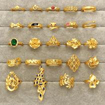 Chow Tai Fook Huamei gold ring female living mouth 18K gold flower crown Peacock ring student best friend ring ancient