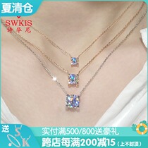 18K white gold Moissan stone necklace Rose gold cow head clavicle chain 1 a 2 carat set chain female Moissan diamond pendant