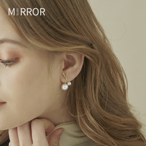 Elmoose 925 cross sterling silver stud earrings female fashion commuter mother shellfish Pearl Gold simple earrings earring earrings accessories