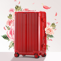 Eazz suitcase red wedding box mute dowry wheel cryptobox bride marrying TSA lock pull bar box