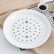 Bone China dumpling plate drain double layer large dumpling plate creative ceramic fruit plate dish tray tray steamer household