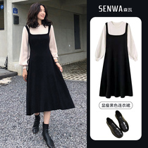 Autumn 2021 New French long sleeve jumpsuit autumn and winter large size womens fat mm high sense two-piece set