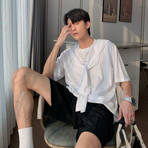 Hualun summer net red short-sleeved T-shirt mens ins tide brand super fire 2021 cotton t-shirt trend loose half sleeves