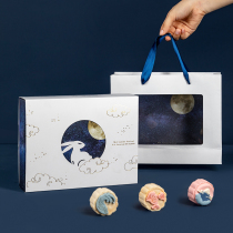 Moon Cake Packaging Box Mid Autumn Ice Leather Flow Heart Mooncake Gift Box Empty Box 6 Grain Installed High-end Gift Box Packaging Custom