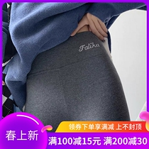 Japan beat bottom pants woman high waist tightening elastic tight fit and lean autumn and winter lamb suede plus suede thickened outside wearing warm pants