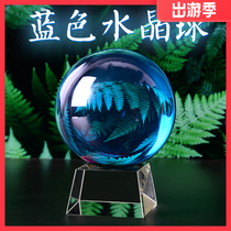 High-end size sky blue crystal ball ornaments opening gifts transfer ball lucky bedroom living room decorations