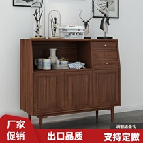 Nordic sideboard black walnut wine cabinet solid wood locker tea cabinet modern simple white oak furniture custom made