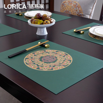 Luoyi's insulated dining mat new Chinese table mat bowl mat waterproof western food mat anti-scalding oil-proof household leather mat