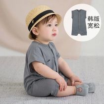 Baby clothes 2021 new summer thin children short sleeve ha clothes climbing clothes 6 months male and female baby Korean childrens clothing
