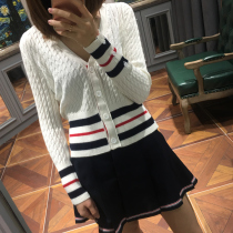 thom browne 17 new white knitted cardigan womens openwork v-neck sweater jacket