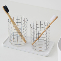 Simple black and white geometric ins style home wash cup hotel B & B Tooth Cup tooth cylinder couple toothbrush cup
