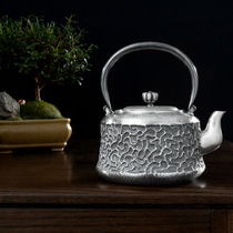 Chengyi Silverware Section 61 handmade silver pot Star meteorite pattern beam pot Engraved sterling silver kettle