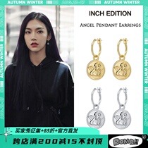 INCH EDITION Zeng Keni Little Angel Gold Coin Detachable Retro Earrings Tide Couples Earrings
