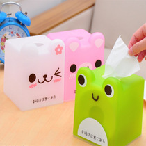 Plastic drawing box creative cute cartoon square tissue box drawing paper roll paper tube paper tissue storage box