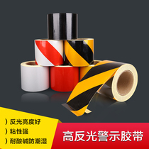 Reflective warning tape ground Post yellow black blue and green traffic signs anti-collision red and white reflective instant sticker paper reflective film