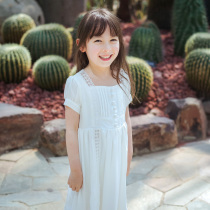 Summer girls Children Baby Princess dress skirt short sleeve short sleeve lace sweet Foreign