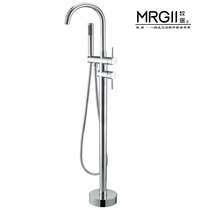 Bath ground connection faucet cylinder side Type floor-standing shower full copper wall to hot and cold water independent wooden bucket faucet