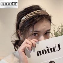 ins wind hair card hair stirrup 100 lapped sweetness to go south Korean anti-slip hair accessories retro net red pressure hair head hoop