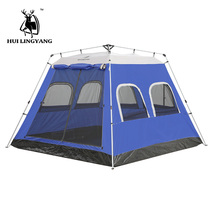 Hui antelope outdoor tent thickened single-layer hydraulic quick-opening camping one door multi-window one room and one hall camping tent