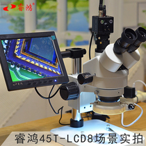 Ruihong 45T-LCD8 industrial visual digital microscope magnifying glass precision parts maintenance display measurement shooting