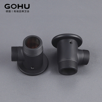  Matte matte black All copper surface mounted base Shower adapter Open to concealed fixed tripod converter