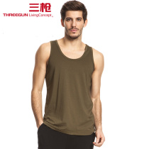 men's short sleeve loose hooded t-shirt with three-gun vest bottoming breathable modal thin men's summer sports underwear