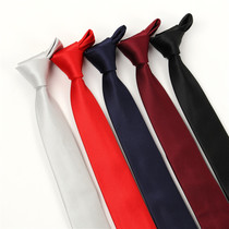 ins small tie male Korean version of dress tide shirt female student business college style lazy Korean zipper decoration